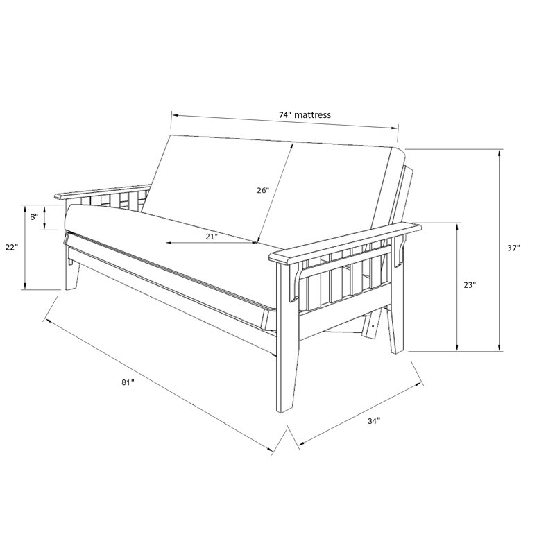 Canapé-lit 81 po Stratford, Mocha marmont, Oui
