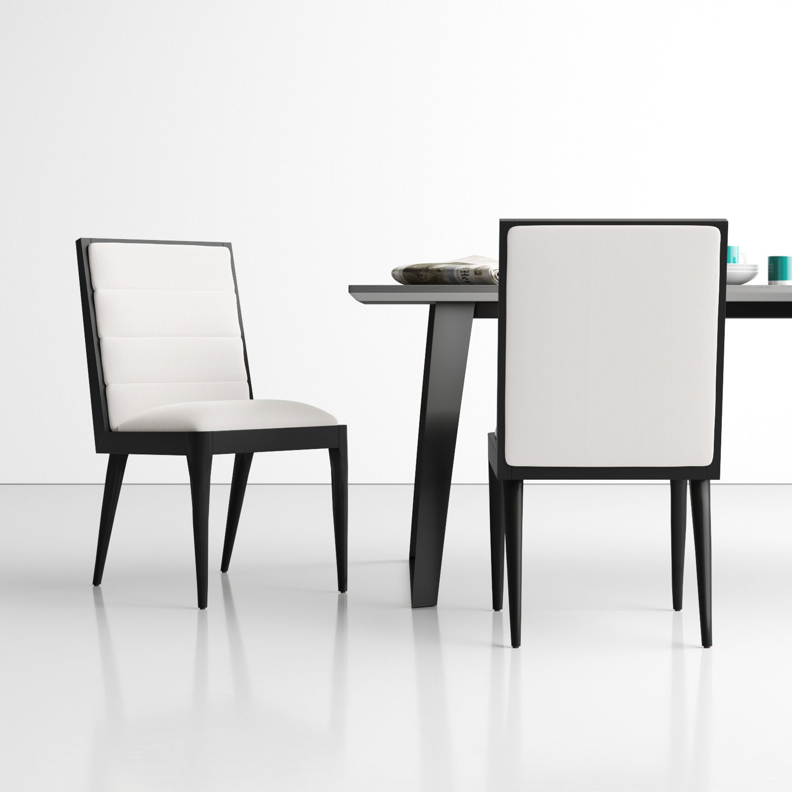 Preston Linen Parsons Chair, Black