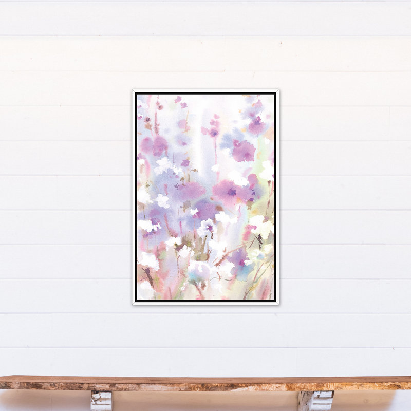 « lavande floral », reproduction de peinture à l’aquarelle sur toile encadrée