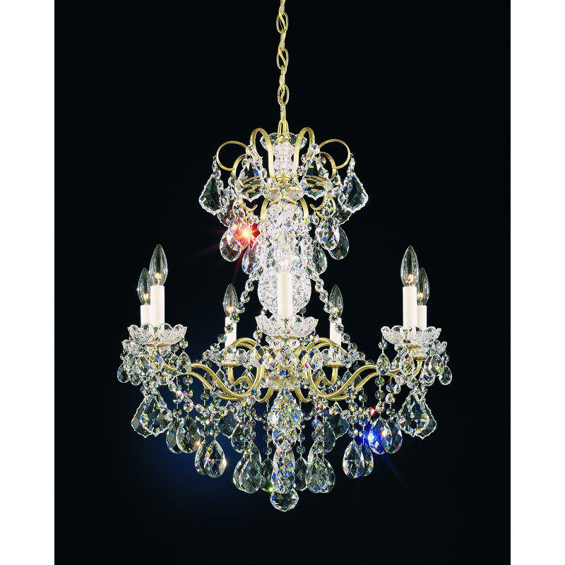 New Orleans 7 - Light Chandelier, Black Pearl, Handcut Heritage, 110 V