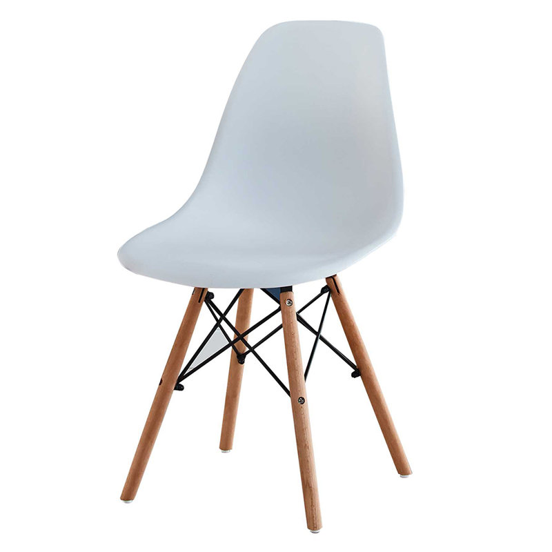 Chaise d'appoint Eric en blanc / brun