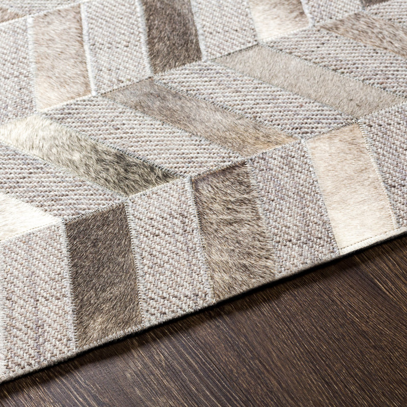 Jardin Geometric Area Rug in Beige, Rectangle 5' x 7'6"