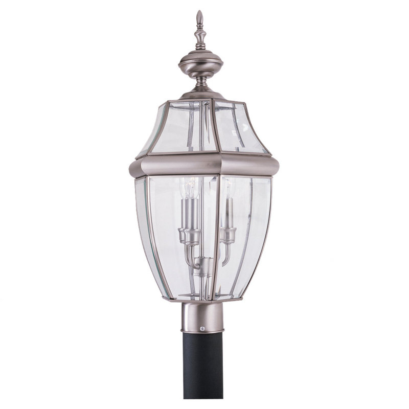 Tête de lanterne câblée 1 lumière H 24 po Barnstable, Nickel ancien brossé, Non