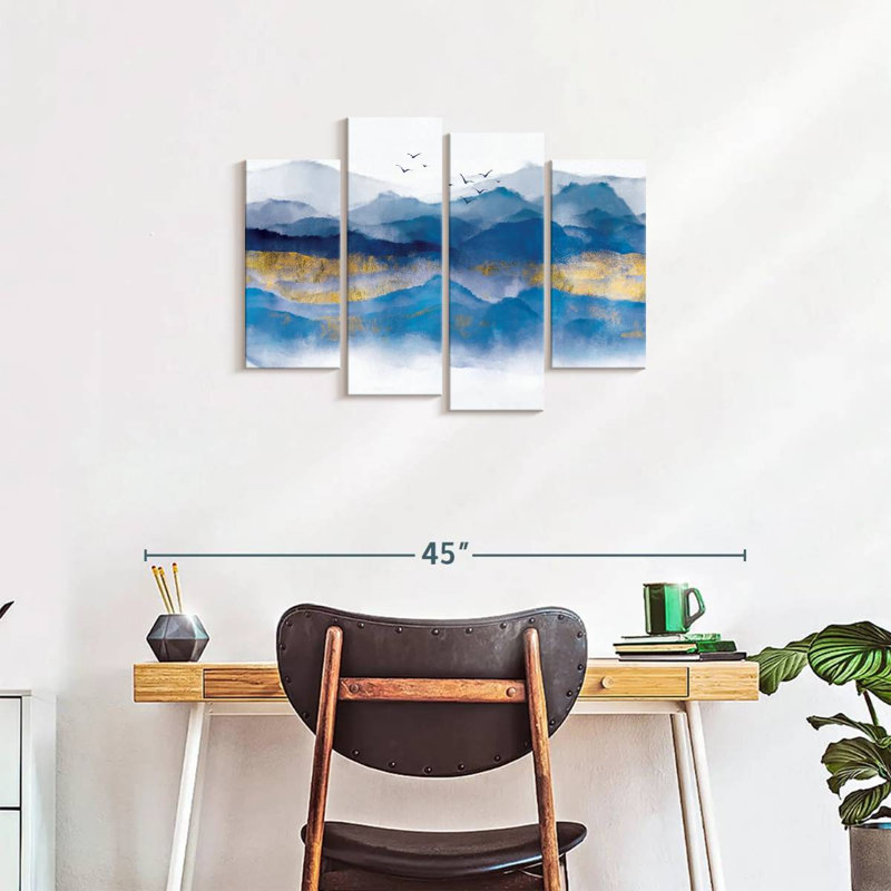 " Mountain Layers " 4 - Pieces, 22" H x 36" W x 1" D