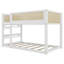 Low Bunk Bed with Rattan Guardrail and Storage Shelves-126674461