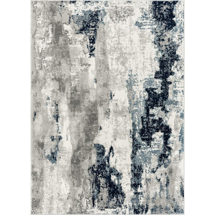 Doland Area Rug Ivory Blue
