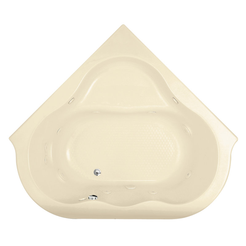 Evolution 76.75'' x 65.38'' Whirlpool Acrylic Bathtub, Bone