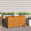 Rosalind Wheeler Daisey 113cm W 198L Water Resistant Acacia Solid Wood Deck Box with Wheels in Brown