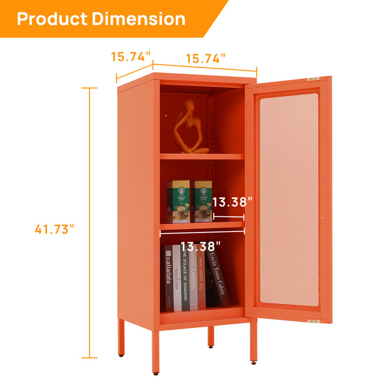 Mully Metal Accent Cabinet, Orange