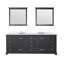 84 po Meuble-lavabo double - Robinet de comptoir en marbre et mobilier de salle de bain en tache de 34 miroirs x P 22 po-1792755757-1792755758