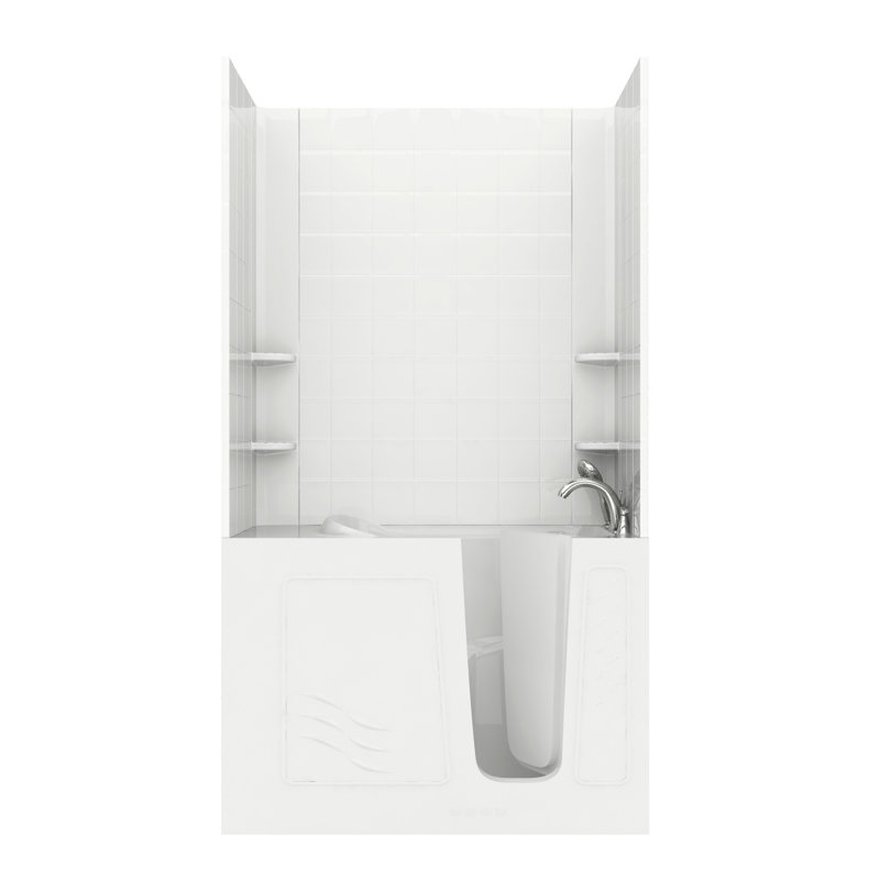 Baignoire de tourbillon 52,8 po x 26 po Santa Fe, Droite, Blanc