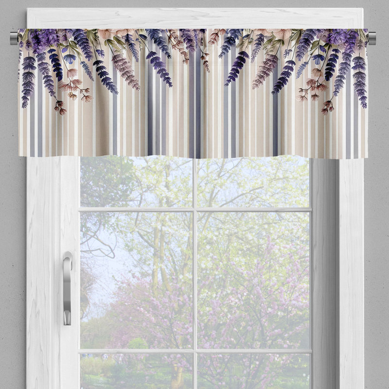 Striped Tailored Window Valance, 42" W x 12" L