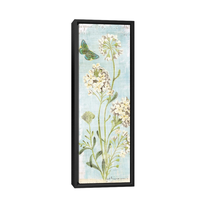 «Botany Blue II», reproduction d'art sur toile, H 36 po x l 12 po x P 1,5 po, Toile avec cadre noir