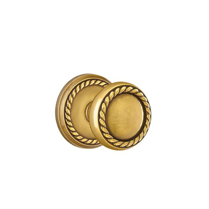 Keyed (Entry) Door Knob with Rosette, French Antique Brass