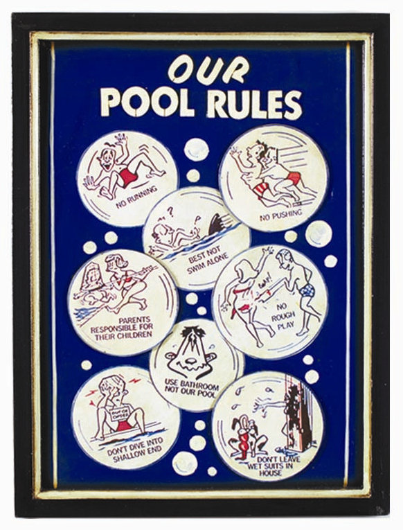 «Our Pool Rules», publicité rétro encadrée par la salle de jeu RAM