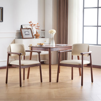 Ensemble de 2 chaises de salle à manger, bois d'hévéa robuste, siège en mousse de polyuréthane confortable, idéal pour la maison et la cuisine