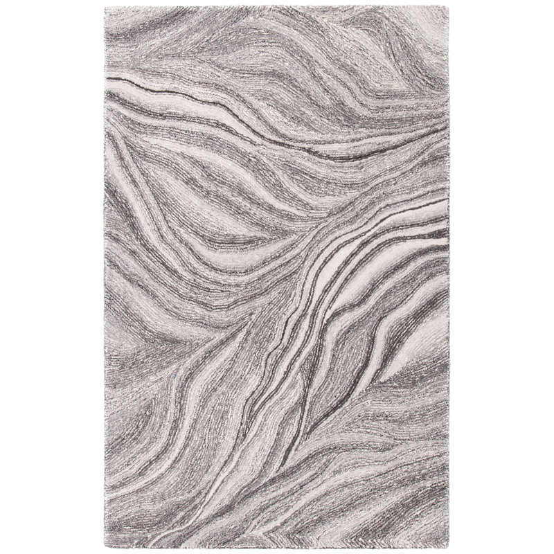 Albria Hand Tufted Wool And Cotton With Latex Abstract Rug, Rectangle 3' x 5'