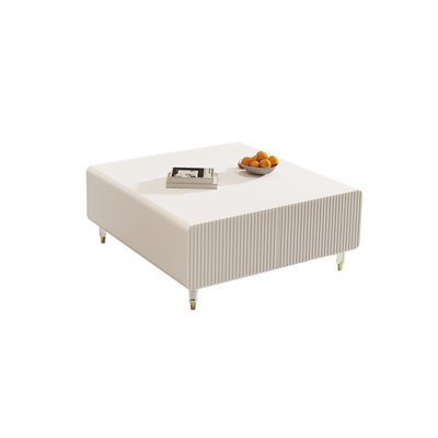 Modern Wood Coffee Table with Enclosed Drawers