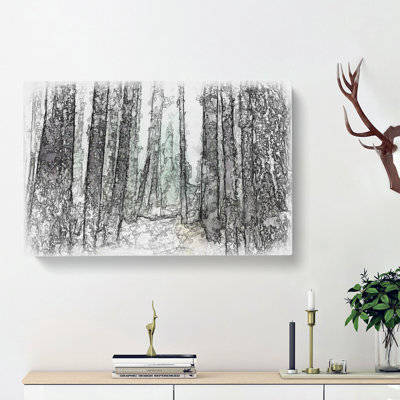 View Of A Pine Tree Forest - Wrapped Canvas