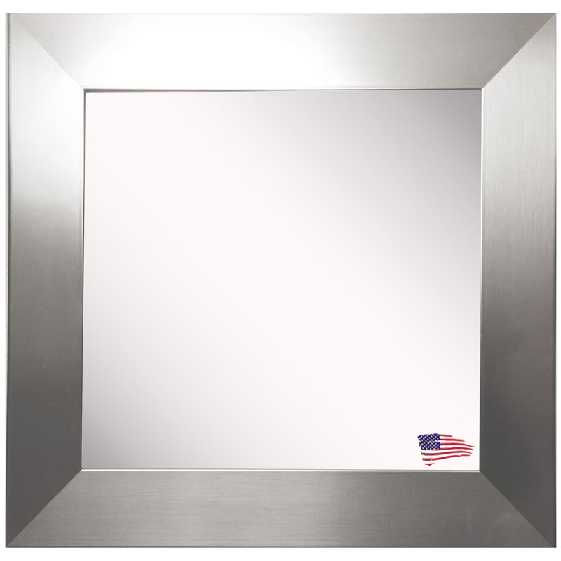 Solid Wood Flat Wall Mirror, 32.5" H x 32.5" W