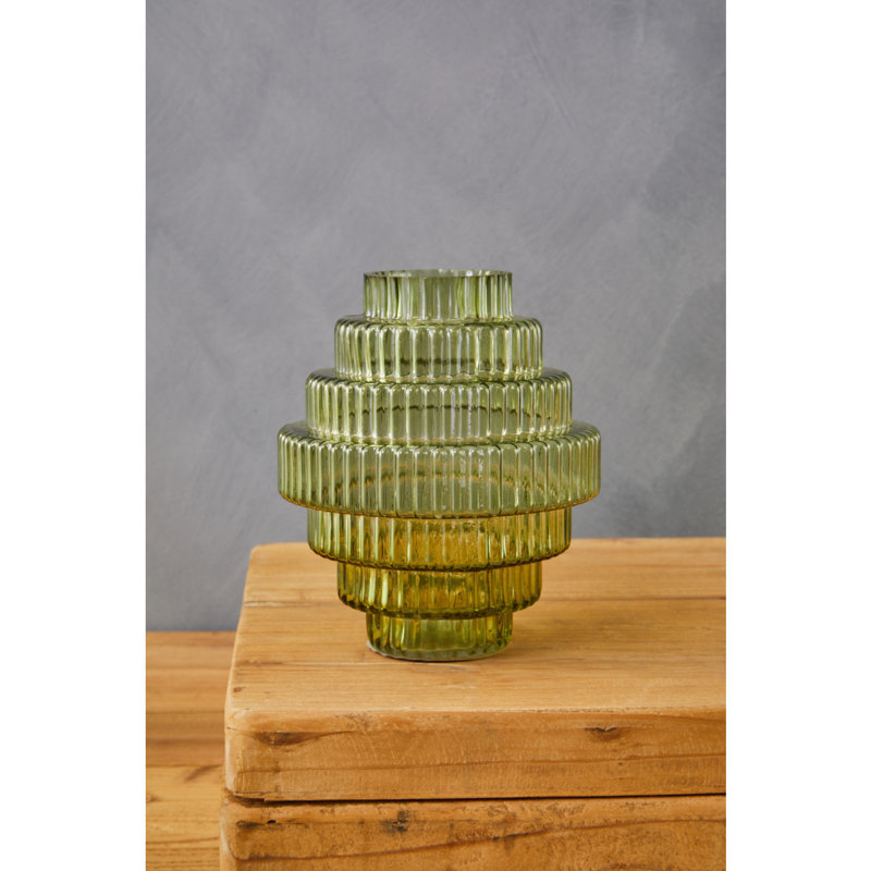 Oberlander Handmade Glass Table Vase, Grey
