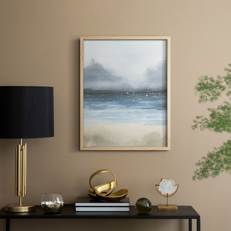 Étoiles et la mer II, reproduction encadrée - bois massif