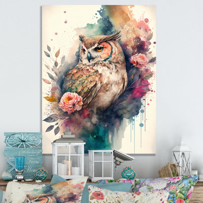 " Cute Owls Floral II "