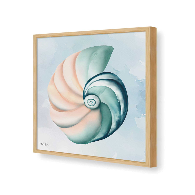 Reproduction d'art «High Tide Shell» par Nicole DeCamp, L 36 x H 36, Érable, Impression encadrée