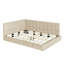 Structure de lit de jour double rembourrée pleine grandeur - beige, velours