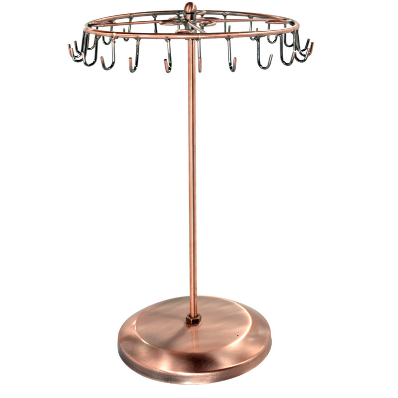 24 Hook Rotating Necklace Jewellery Stand, Bronze