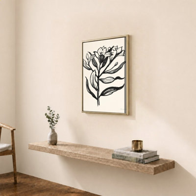 «Ink Flower I Cream» par Sara Zieve Miller - Impression sur toile