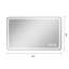 Miroir de salle de bain rectangulaire sans cadre à DEL, tricolore-163523362