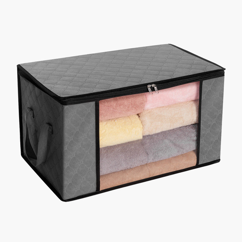 Grands sacs de rangement de 90 L, paquet de 6 contenants pliables avec poignées, organisateurs en tissu non tissé pour vêtements, couvertures, édredons