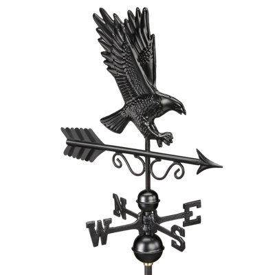 Majestic Eagle Weathervane - Matte Black Copper