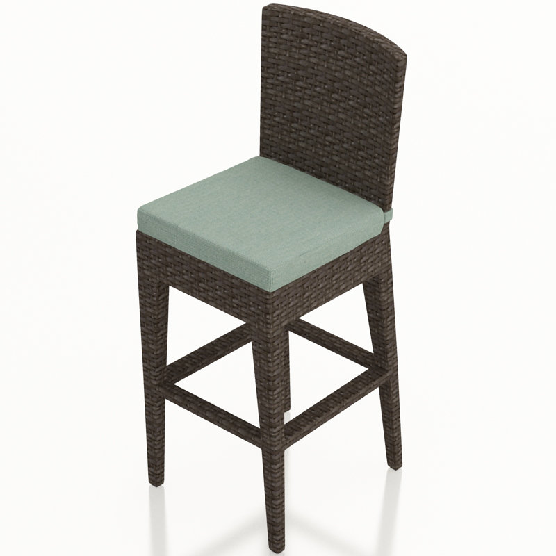 Arden Outdoor Bar Stool, Canvas Henna Sunbrella® Canvas, Chestnut, 28.75"