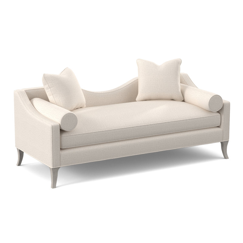 Audrey Upholstered Chaise Lounge, Bisque, Venice Ivory 100% Polyester