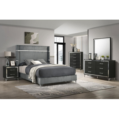 Clanton 5-piece Eastern King Bedroom Set Grey and Black