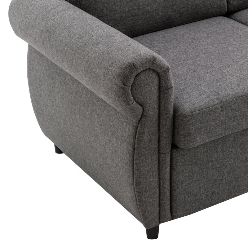 Canapé-lit escamotable Orisfur avec matelas à mémoire de forme et ports USB, Gris