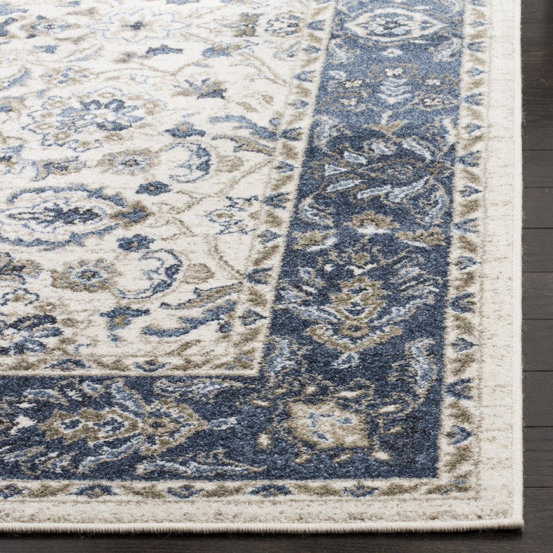 Tapis oriental beige / bleu Arthur, Tapis de couloir 2 pi x 8 pi