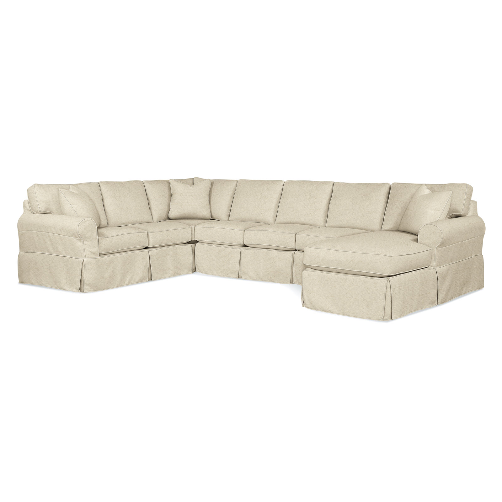 Bedford Upholstered Chaise U-Sectional, Left Hand Facing, Flower Blossom; 0587-41