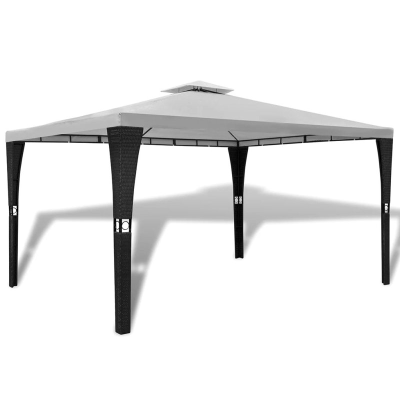 Pavillon de jardin en acier Dajad, 118,1 po x 118,1 po, Crème