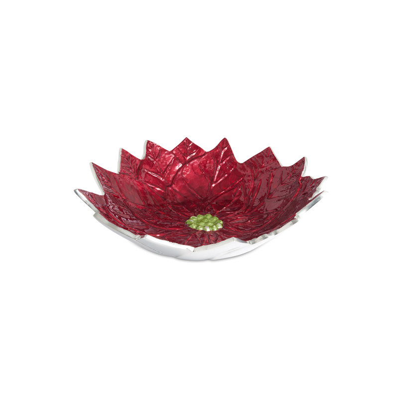 Assiette décorative Holiday, H 4,25 po x l 13,75 po x P 13,75 po, Pomme grenade
