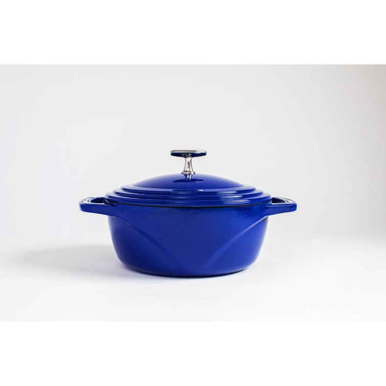 Lodge 6-Qt. Smooth Sailing Blue USA Enameled Cast Iron Dutch Oven