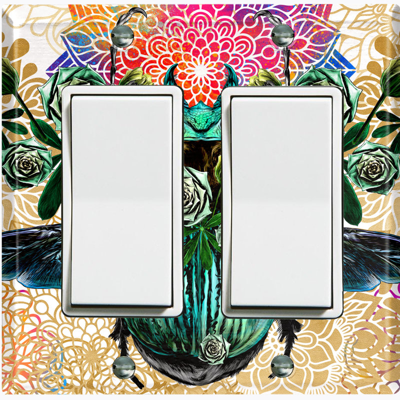 Patterned 2 - Gang Toggle Light Switch Standard Wall Plate
