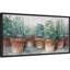 «Pots of Herbs II Cottage» par Carol Rowan, reproduction d'art sur toile flottante