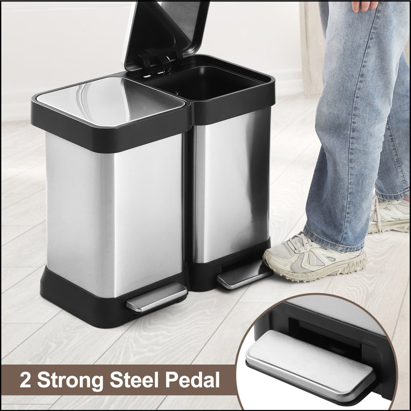Stainless Steel Step On Kitchen Trash Can