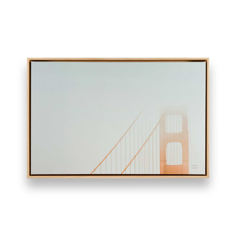 «Suspendu dans la brume matinale», reproduction sur toile, Cadre flottant en érable américain