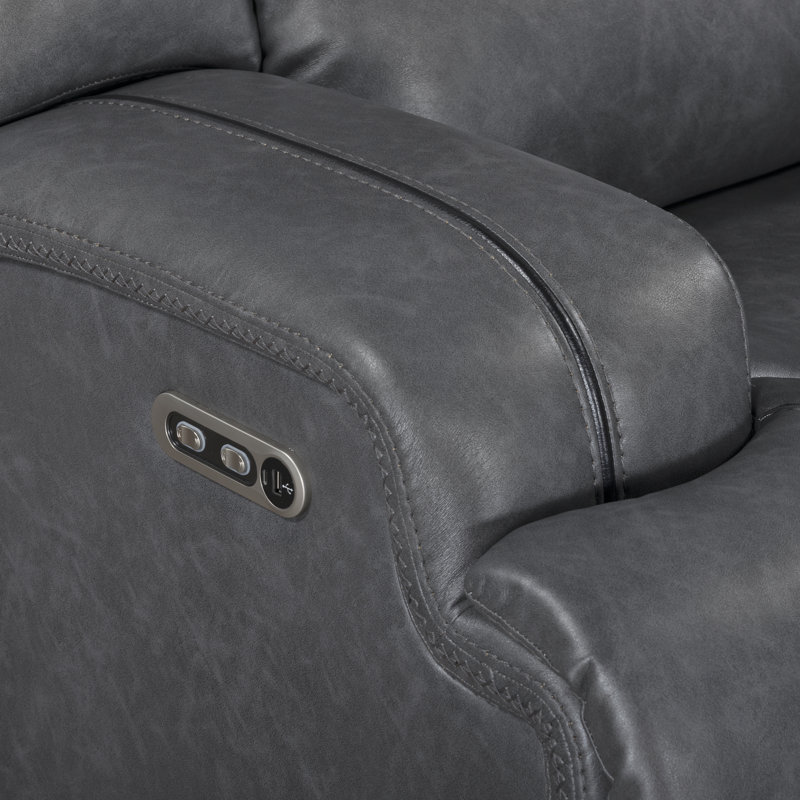 Fauteuil inclinable avec repose-tête et repose-pieds gris Fuchs, Électrique - Bouton-poussoir