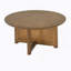 Table basse 32 po en rotin, table basse ronde en bois tissé de rotin