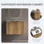 Meuble-lavabo mural 30 po avec panneau cannelé 3D et lavabo intégré en céramique